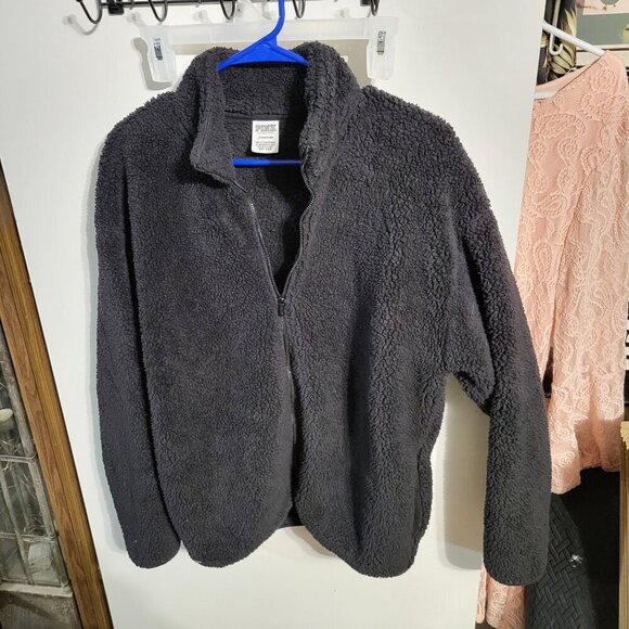 PINK Victoria's Secret Jackets & Blazers - WOMANS VICTORIAS SECRET PINK SHERPA BOMBER JACKET SZ S
